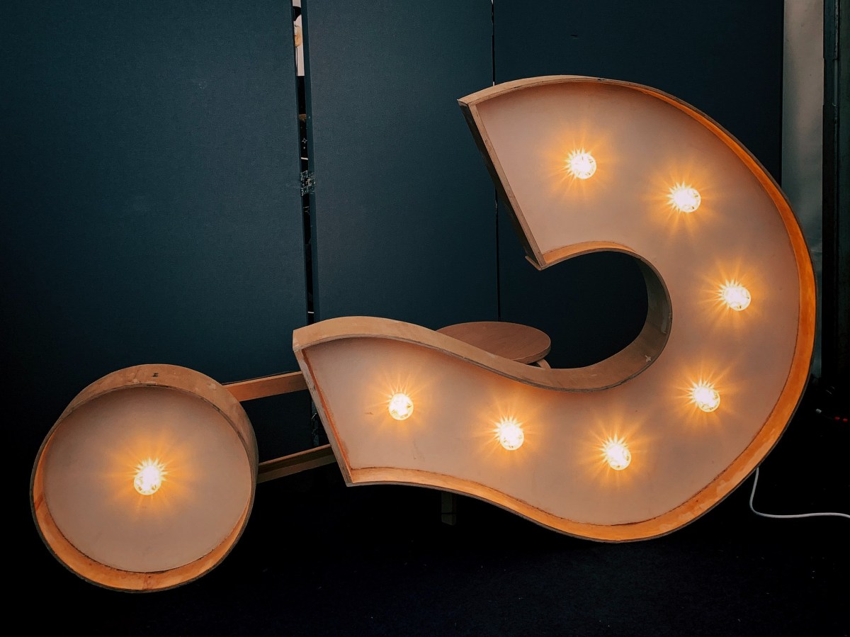 Illuminated question mark