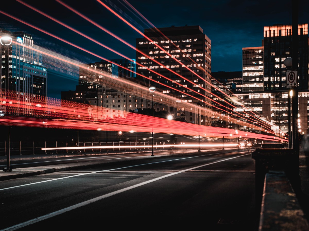 Lights in city landscape