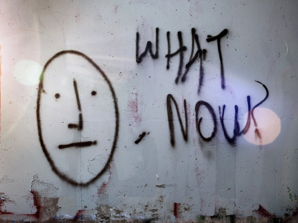 What Now? spray painted on a wall